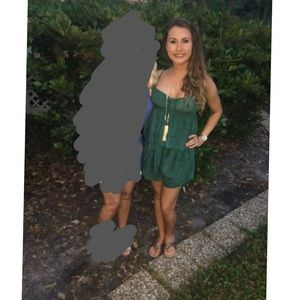 green two piece short set